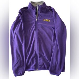 LSU Tigers Antigua Women’s M Full Zip Lightweight Jacket Purple Ribbed NCAA
